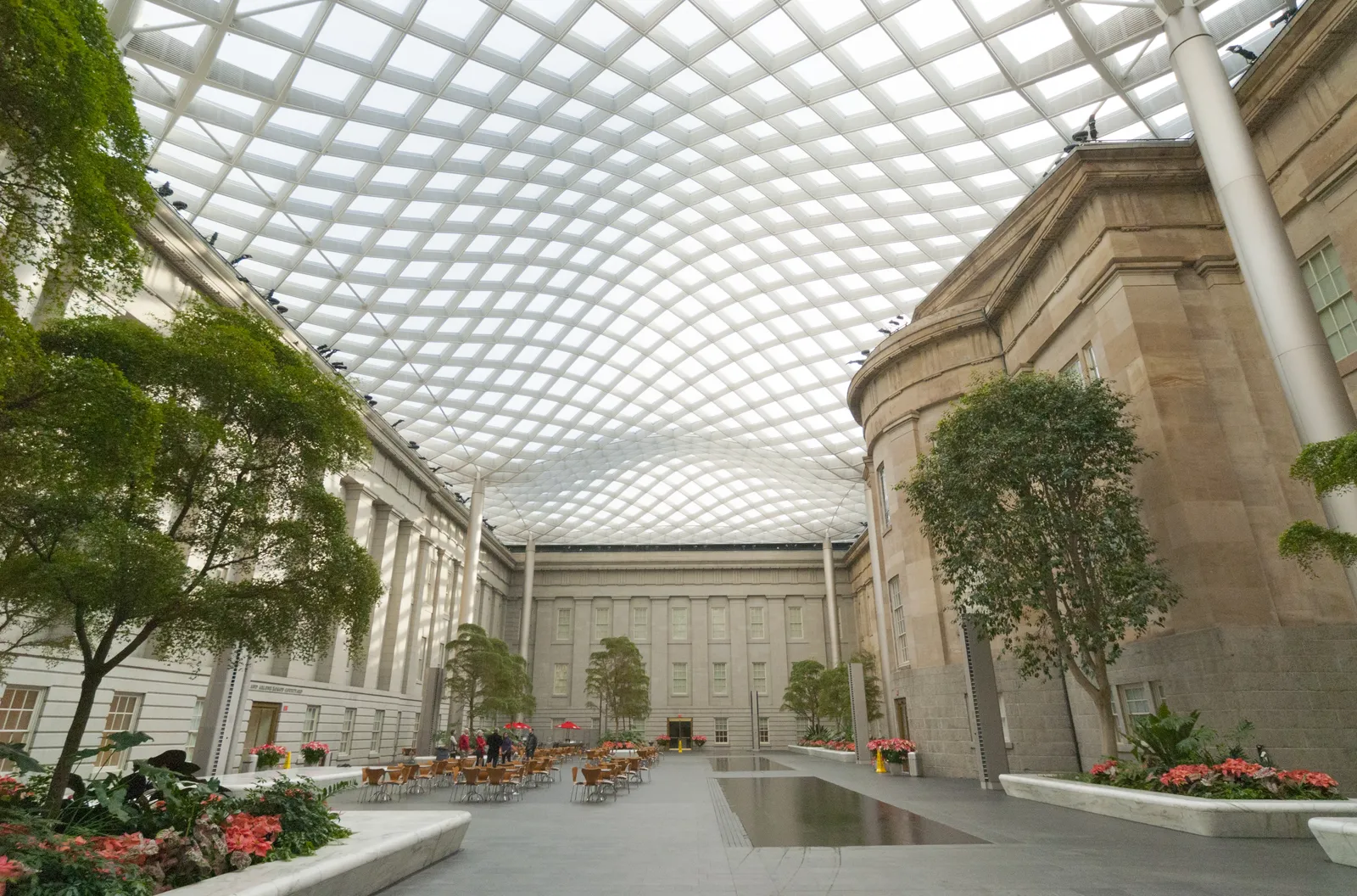 The glass canopy of the Kogod Courtyard at the National Portrait Gallery